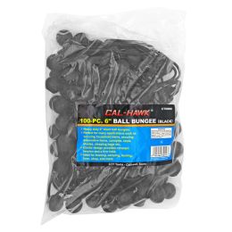 100-pc. 6" Ball Bungee - Black